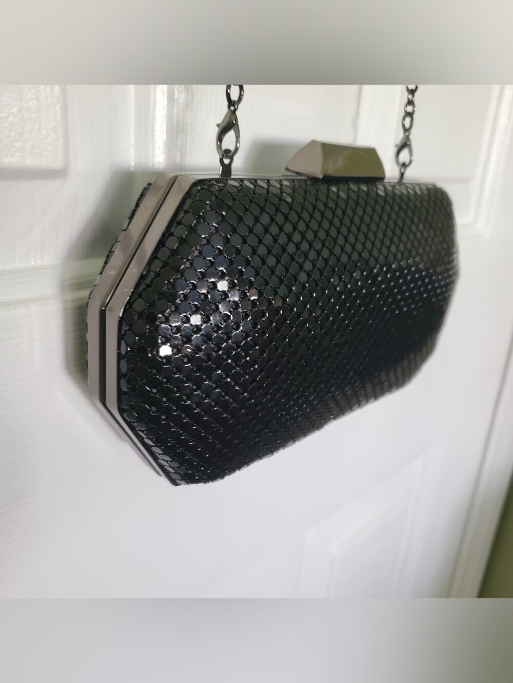 Sequined Convertible Cocktail Clutch/Shoulder Bag